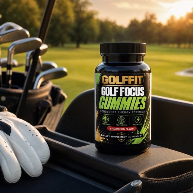 Golf Focus Gummies on a golf cart